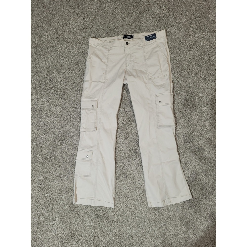 Hollister Womens Size 18L W34 Mid Rise Bootcut Khaki Tan Casual Cargo Pants